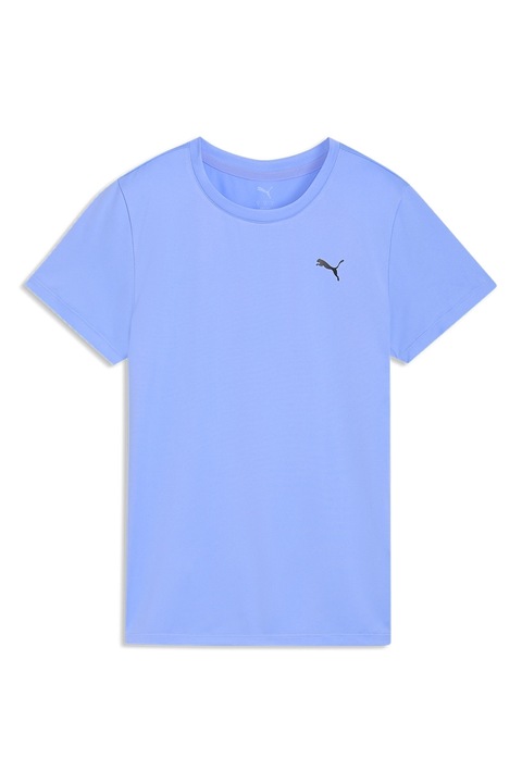 Puma, Tricou cu logo pentru fitness, Albastru azur