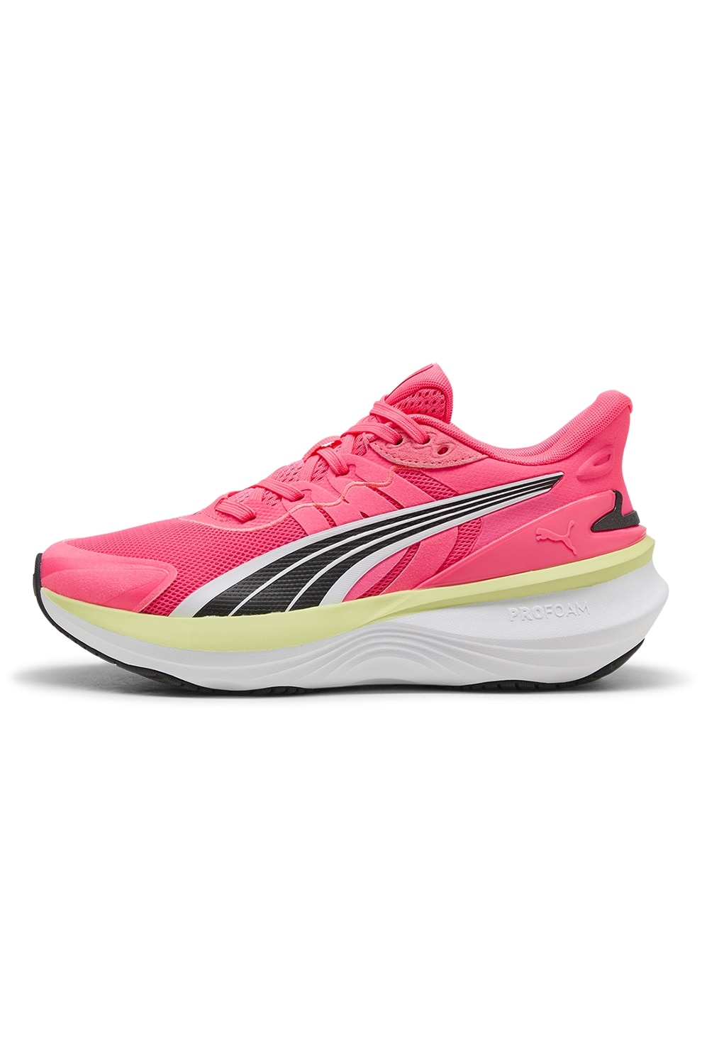 Puma, Pantofi Pulse Pro pentru alergare, Alb, Negru, Fucsia, 5.5