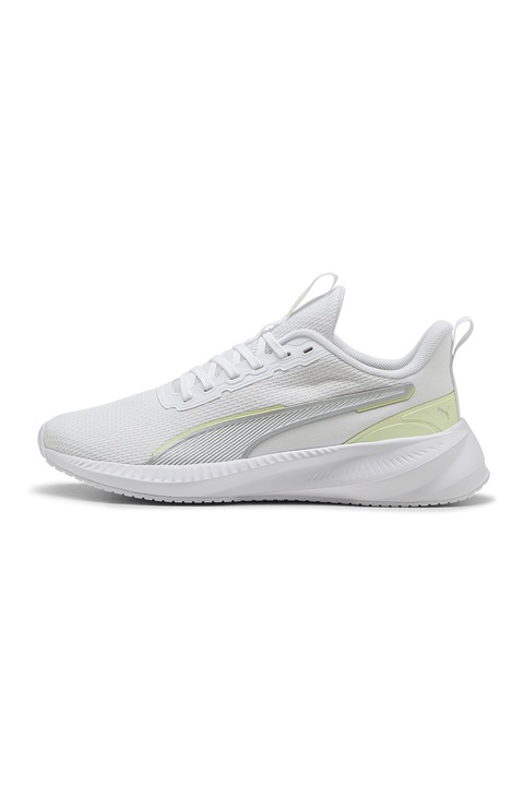 Puma, Pantofi Flyer Lite 3 de plasa pentru alergare, Alb/Gri deschis/Galben pai