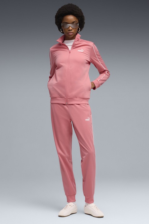 Puma, trening lung cu fermoar, Alb/Roz