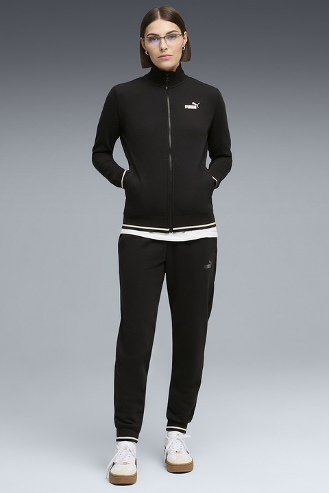 Puma, Trening lung slim fit cu fermoar, Negru