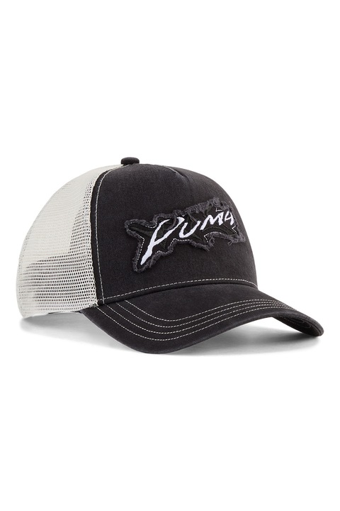 Puma, Sapca trucker cu logo Tech-X, Alb, Negru