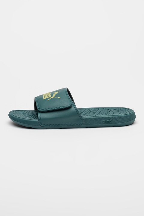 Puma, Papuci cu inchidere velcro Cool Cat 2.0, Verde padure/Verde fistic
