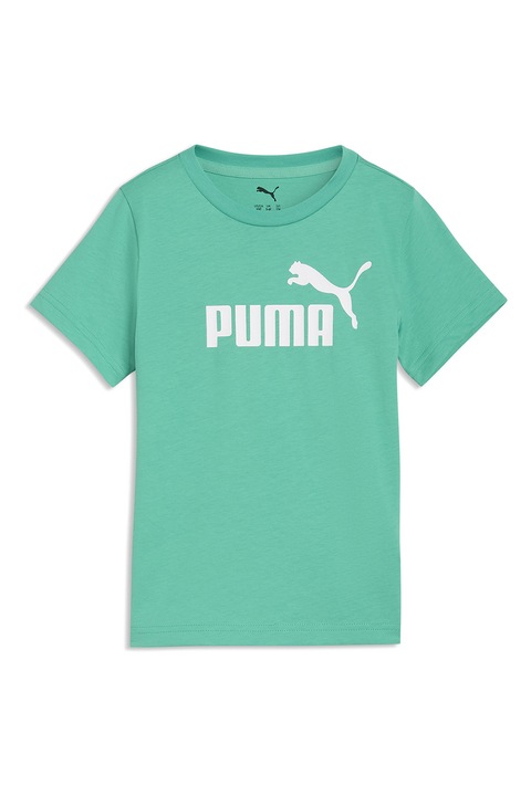 Puma, Tricou cu imprimeu logo si decolteu la baza gatului, Verde menta