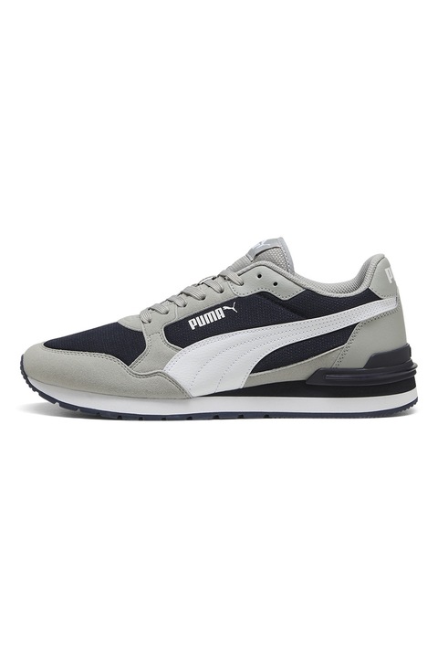 Puma, ST Runner v4 hálós sneaker műbőr részletekkel, Fehér/Sötétkék/Márványszürke