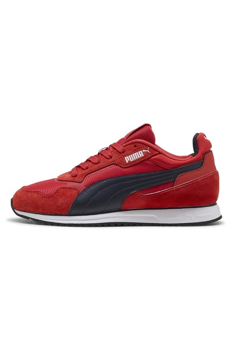 Puma, Softride St Miler sneaker nyersbőr részletekkel, Piros/Sötétkék