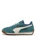 Puma, Pantofi sport Easy Rider Vintage cu piele intoarsa, Alb, Verde persan, 10