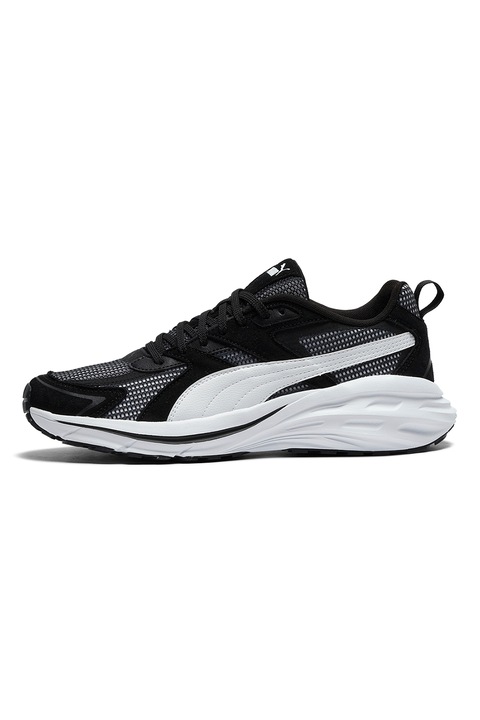 Puma, Pantofi sport Hypnotic din material textil, Negru/Alb optic