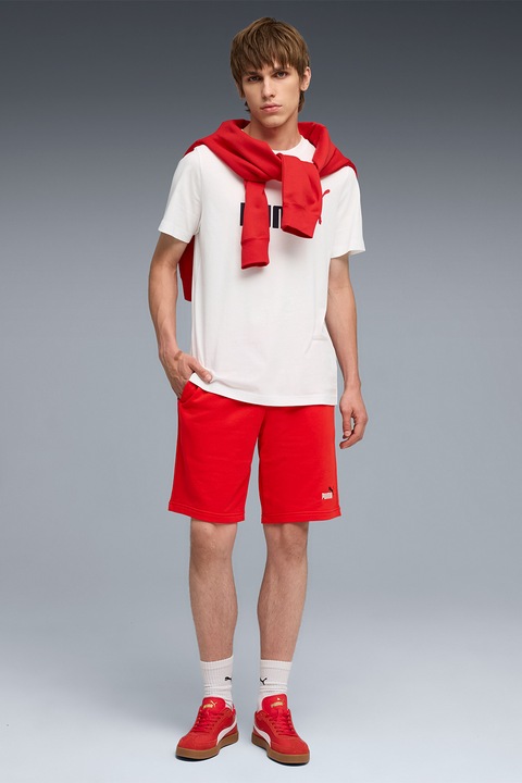 Puma, Bermude sport cu talie elastica Essentials 2, Rosu/Coral