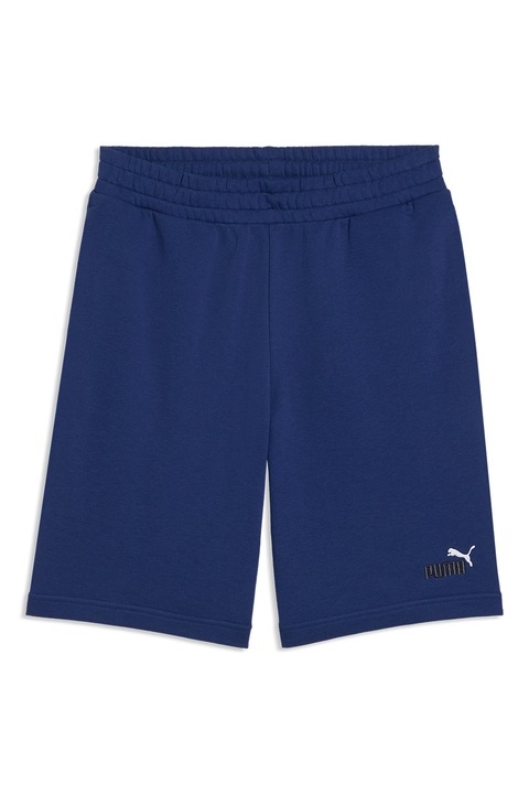 Puma, Bermude sport cu talie elastica Essentials 2, Alb/Albastru inchis