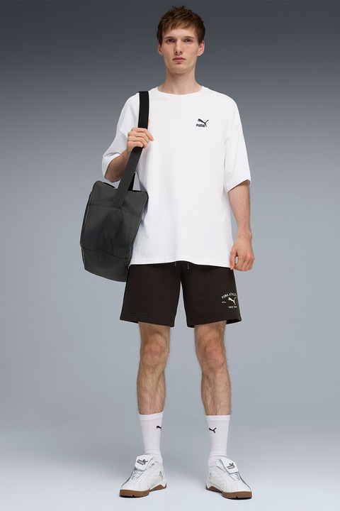 Puma, Pantaloni scurti din amestec de bumbac cu snur, Negru