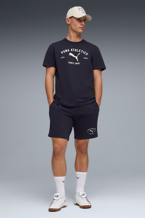 Puma, Pantaloni scurti din amestec de bumbac cu snur, Albastru ultramarin, 2XL