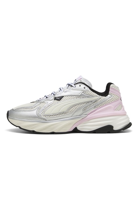 Puma, Pantofi sport Fade Nitro din material textil cu garnituri sintetice, Roz pastel/Argintiu