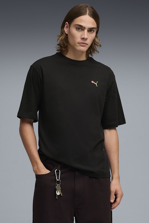 Puma, Logómintás póló, Fekete/Sárga/Rózsaszín
