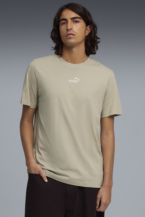 Puma, Essentials pamutpóló logós részlettel, Bézs/Homokbarna/Tevebarna