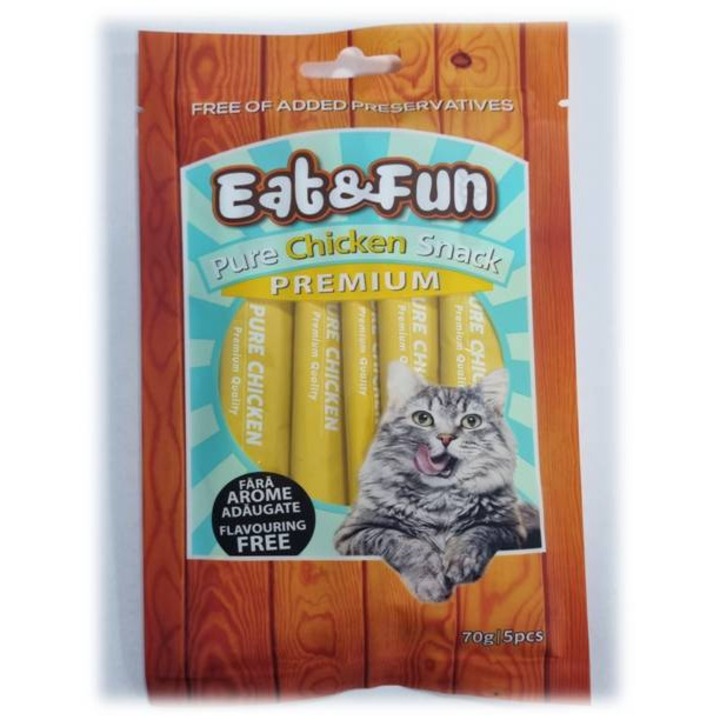 Set Recompense Lichide Pisica Eat&Fun Sos Pure Chicken, 3x70 G