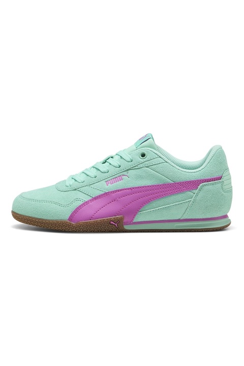 Puma, Pantofi sport Bella Donna de piele intoarsa, Turcoaz/Roz inchis