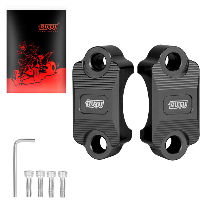 RUTU Clema Kormánykar 7/8" CNC fékhez, kuplunghoz és főhengerhez, kiegészítők kormánymódosításhoz Dirt / Pit Bike, CRF250, DRZ, YZ, KX, ATV, Quads, 4 Wheeler, Fekete