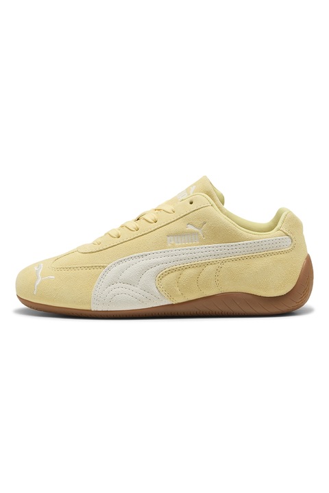 Puma, Pantofi sport Speedcat OG unisex din piele intoarsa, Portocaliu pal/Alb murdar