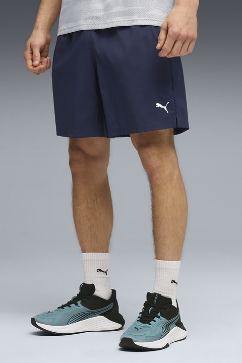 Puma, Pantaloni scurti cu talie elastica pentru antrenament Foundations, Bleumarin