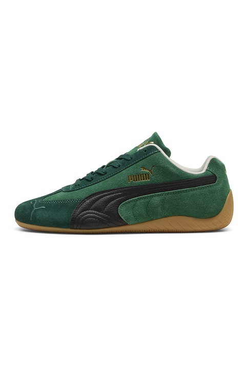 Puma, Speedcat nyersbőr sneaker, Fekete/Angolzöld