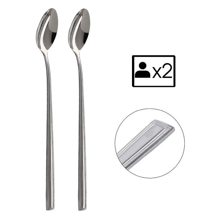 Set 2 lingurițe de cafea din oțel inoxidabil