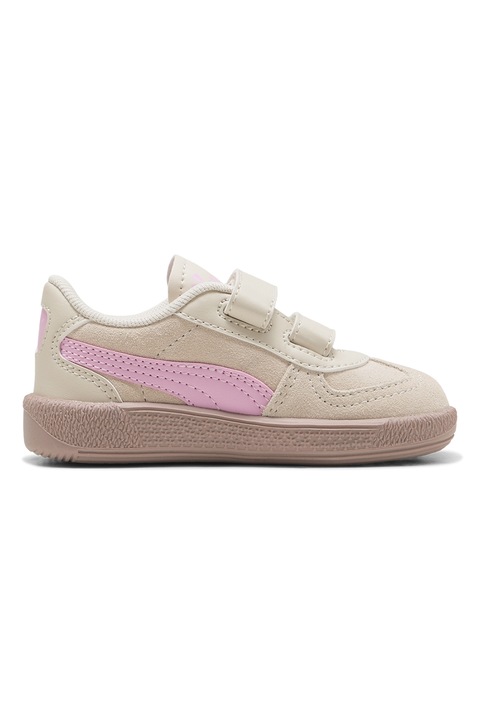 Puma, Pantofi sport Palermo Eternal Bloom cu velcro, Roz pastel/Bej deschis