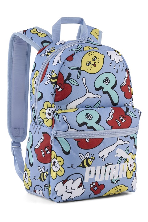 PUMA, Rucsac mic cu fermoar PHASE AOP, Portocaliu, Albastru azur, Roz pal