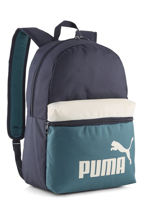 PUMA, Rucsac cu aspect colorblock PHASE, Alb, Albastru petrol, Bleumarin