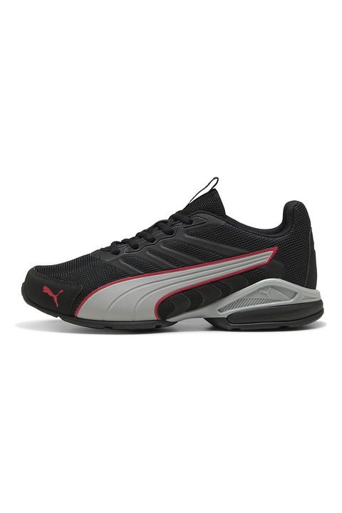 Puma, Pantofi Electro cu logo pentru alergare, Negru/Gri
