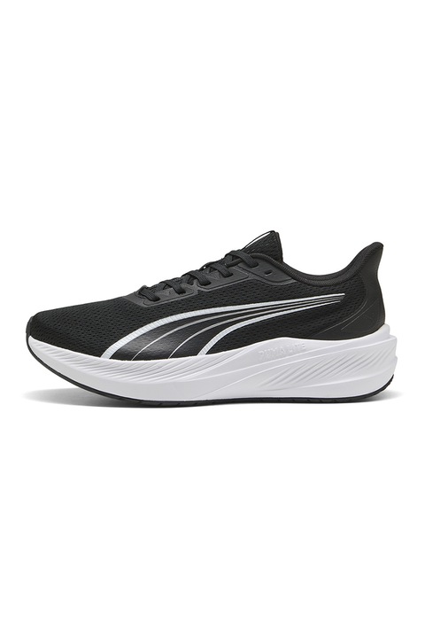 Puma, Pantofi Dasher Lite de plasa cu logo pentru alergare, Alb/Negru
