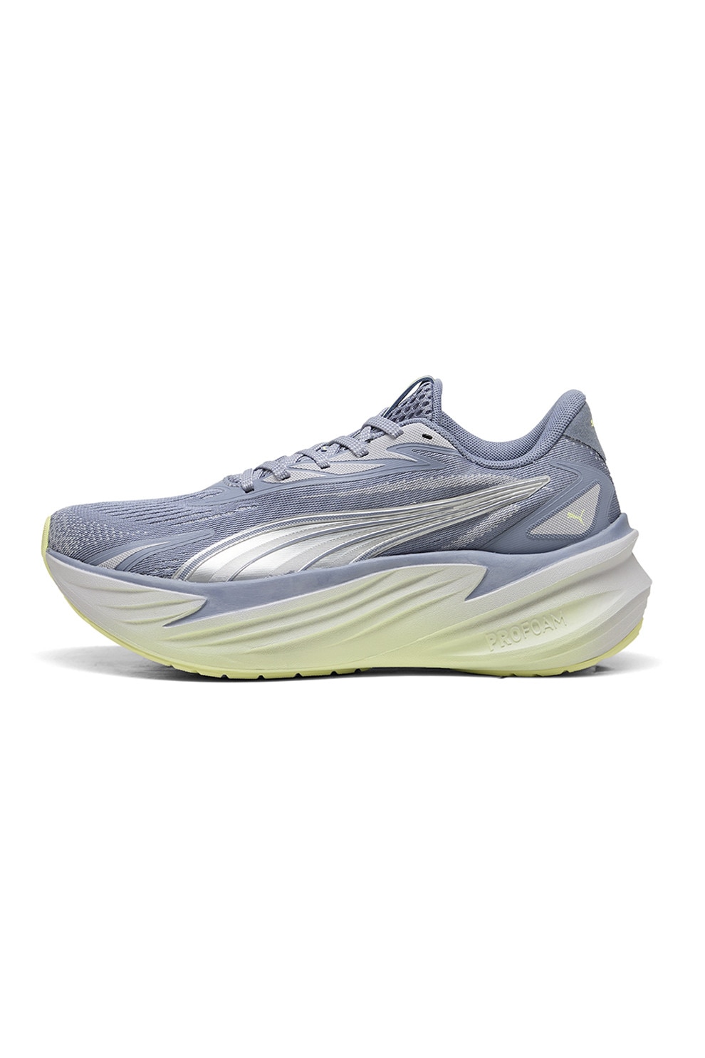 Puma, Pantofi wedge Maxima Pro cu garnituri sintetice pentru alergare, Albastru prafuit, Argintiu, 8.5