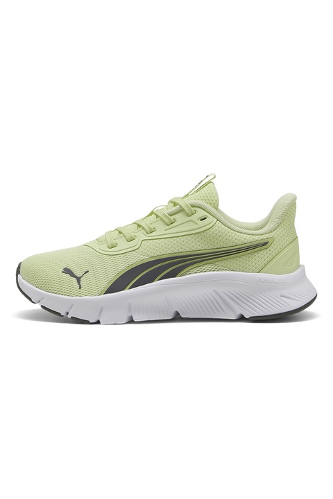 Puma, Pantofi sport FlexFocus Lite din material textil, Gri antracit/Verde fistic