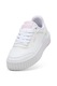 Puma, Pantofi sport Carina Mia Holo 2.0 de piele ecologica, Galben pal/Alb optic/Roz pal