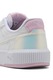 Puma, Pantofi sport Carina Mia Holo 2.0 de piele ecologica, Roz pastel/Galben pal/Alb optic