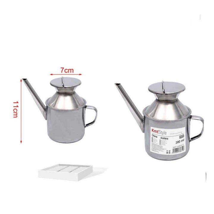 Rozsdamentes acél olajkiöntő kanna 200ml Kmt Style