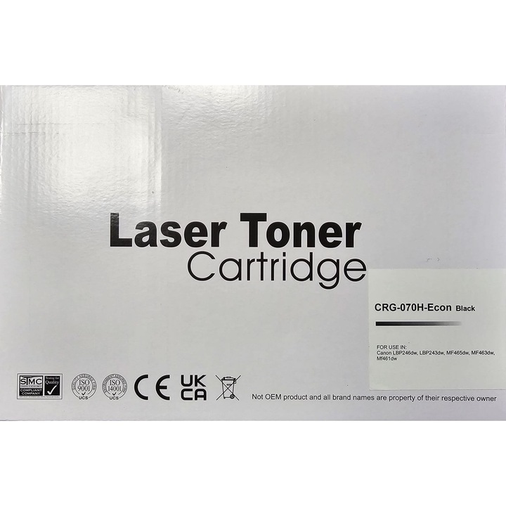 Cartus Toner, Compatibil Canon CRG-070H, Negru, Chip inclus, 10200 pagini