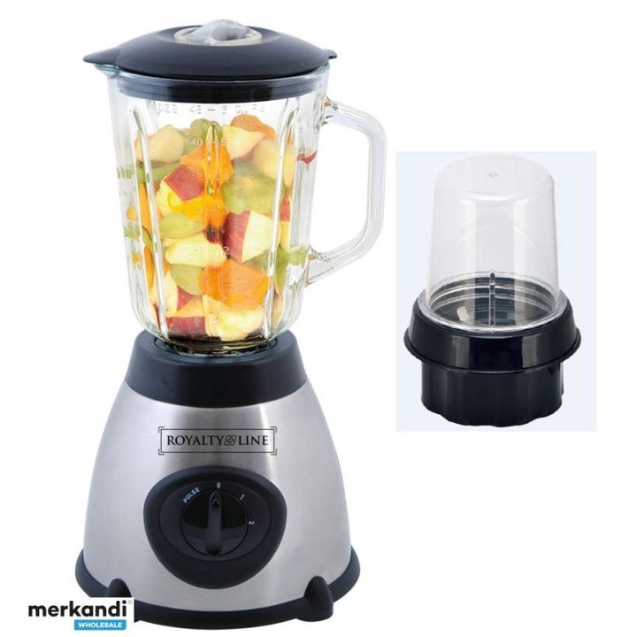 Blender cu rasnita Royalty Line SME600-6 500 W 1.5 L 2 viteze + Pulse Zdrobire gheata Alb