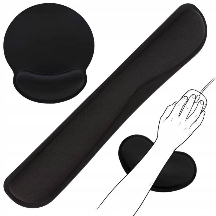 3 darabos ergonómikus számítógépes egérpad, csuklótámasz, fekete gél, csuklópárna