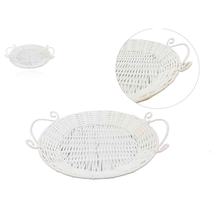 Coș de Pâine din Plastic Rotund Alb