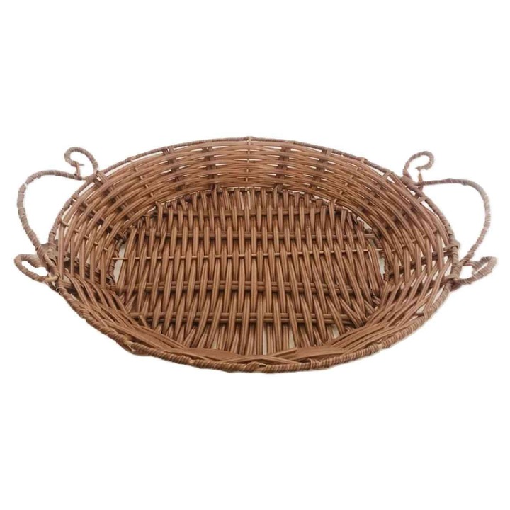 Coș de Pâine Plastic Rotund Maro