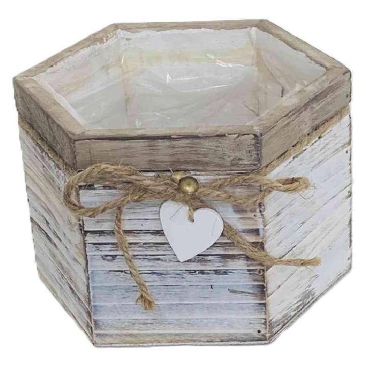 Jardinieră din lemn hexagonală