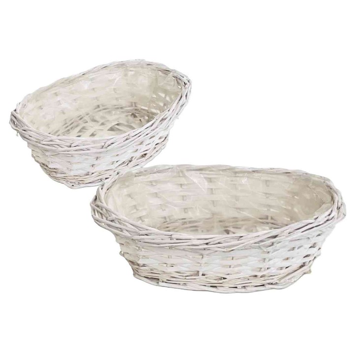 Ghiveci Răchită Oval Alb Enger