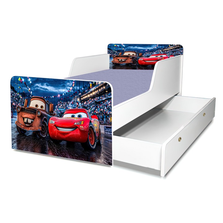 Легло Bucsa-Fulger, 130x60 см, с чекмедже, защита и включен матрак