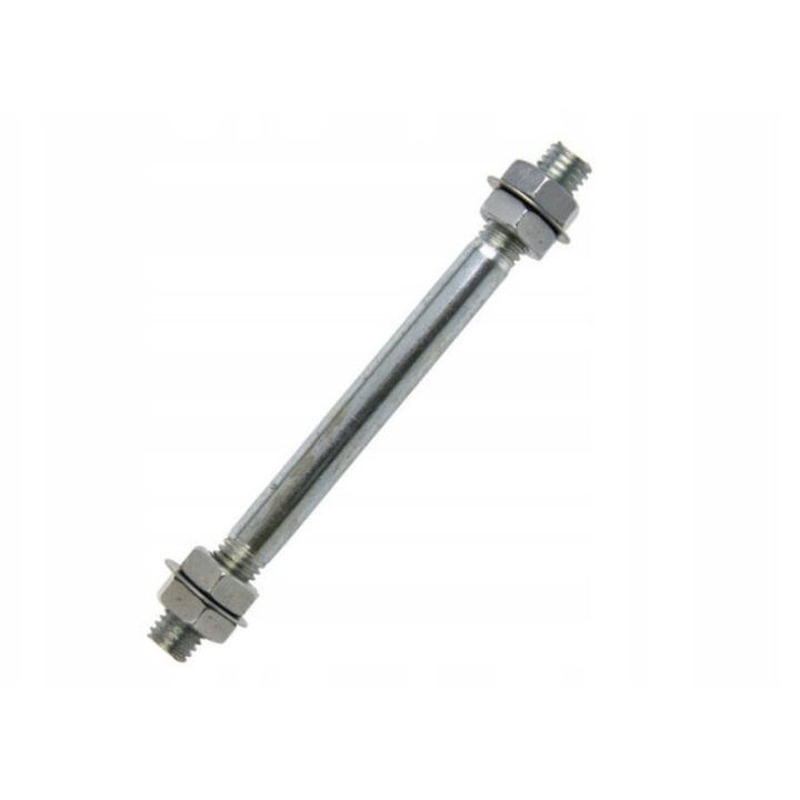 Ax de roata 4.00-8, S-IMPORT, din otel, lungime 15cm, culoare argintie