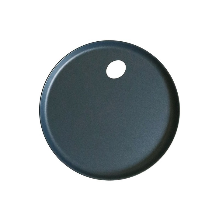 Tava de servire Pinti Inox O, 32 cm, culoare albastra, usoara si decorativa, cu suport pentru agatat