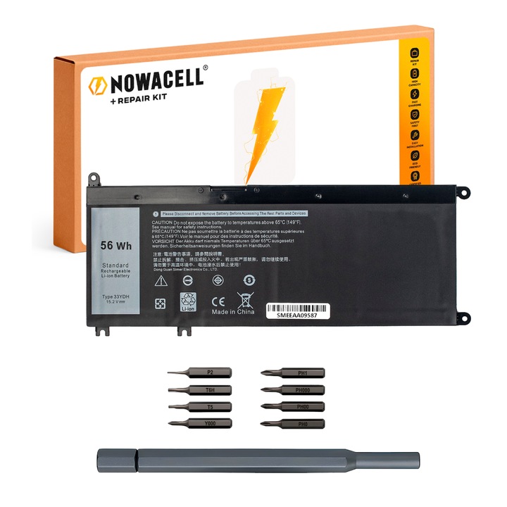 33YDH akkumulátor Dell Inspiron 7577 G3 3579 G5 5587 3500 15,2 V 56 Wh modellekhez