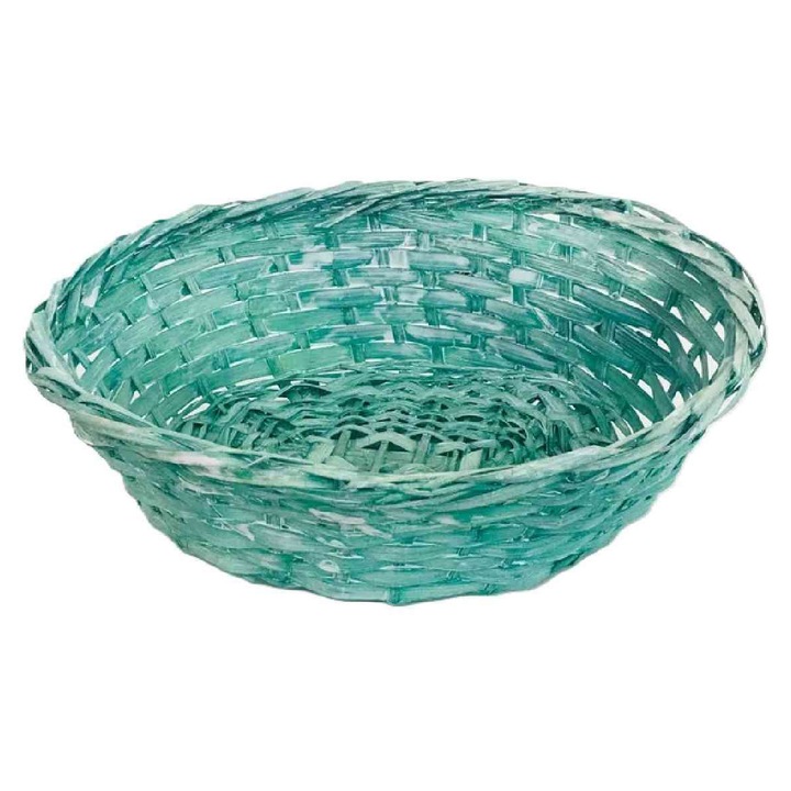 Coș de Bambus Oval Verde