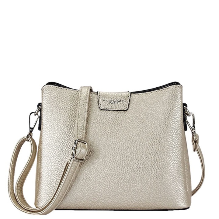 Geanta mica ivory metalizat Flora&Co Paris F2548 14 Ivory