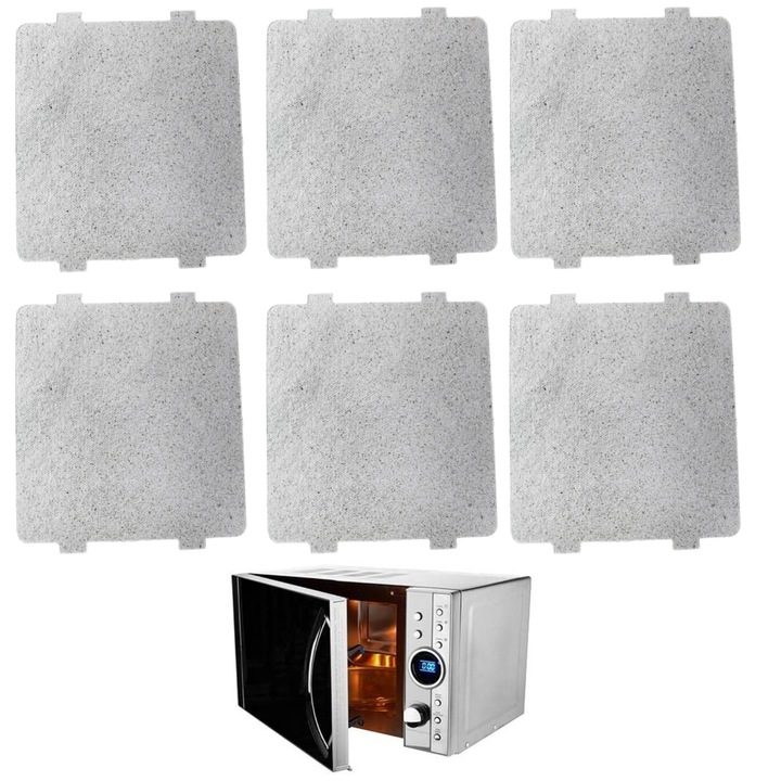 Set 6 placa cuptor cu microunde 118 x 99 mm, Rezistent la temperaturi ridicate, izolat, Poate fi taiat la orice dimensiune, Potrivit pentru prajitoare de paine, seminee, sobe electrice, Lunniquee®